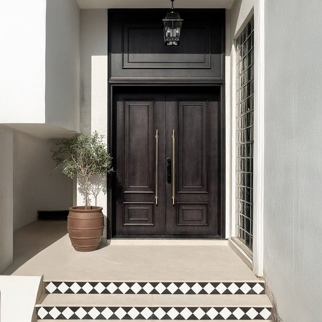 Luxury Wooden Look Double Metal Doors -- Casen Series Metal 17