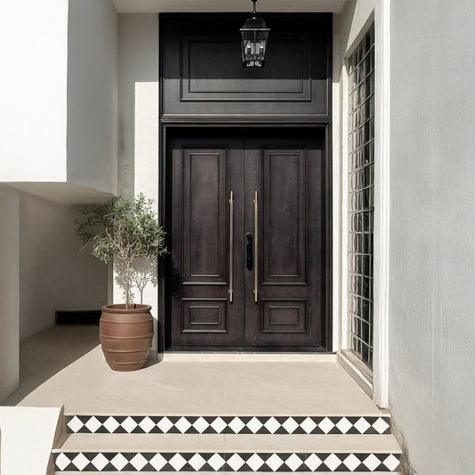 Luxury Wooden Look Double Metal Doors -- Casen Series Metal 17