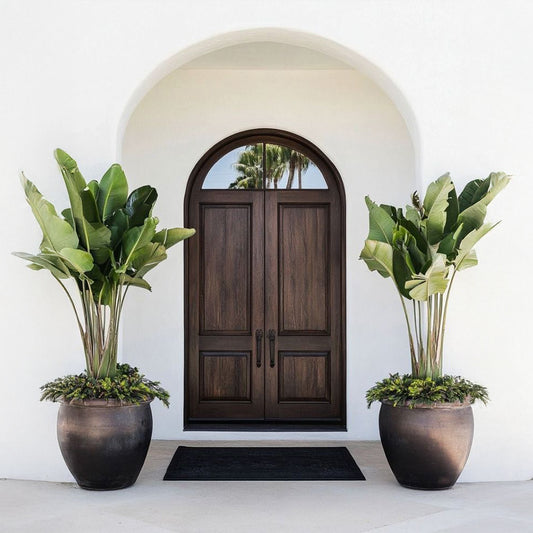 Luxury Exterior Arched Doors -- Casen Series Wood 11