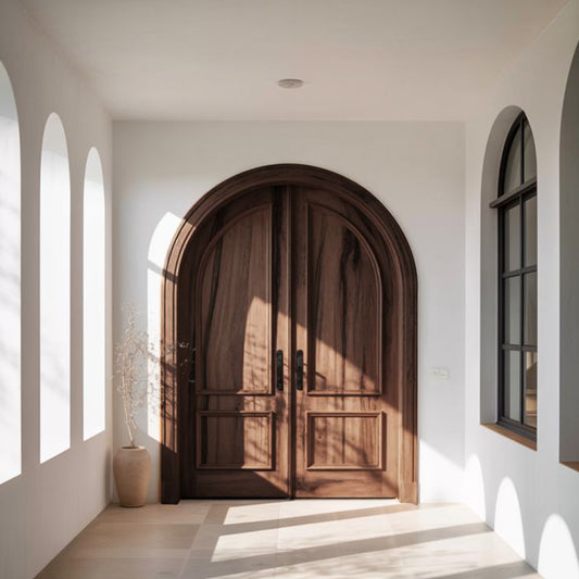 Exterior Double Arched Doors - Casen Series Wood 52
