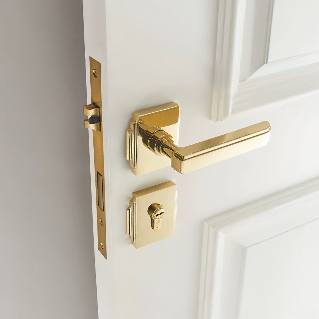 Polished Gold Luxury Internal Door Lock 05 - Casen Doors