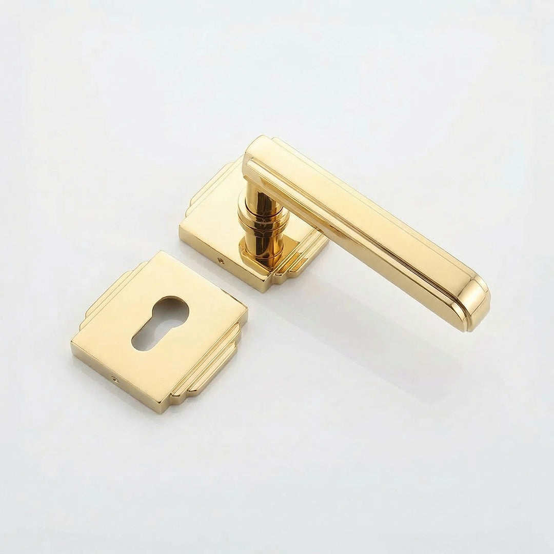 Polished Gold Luxury Internal Door Lock 05 - Casen Doors