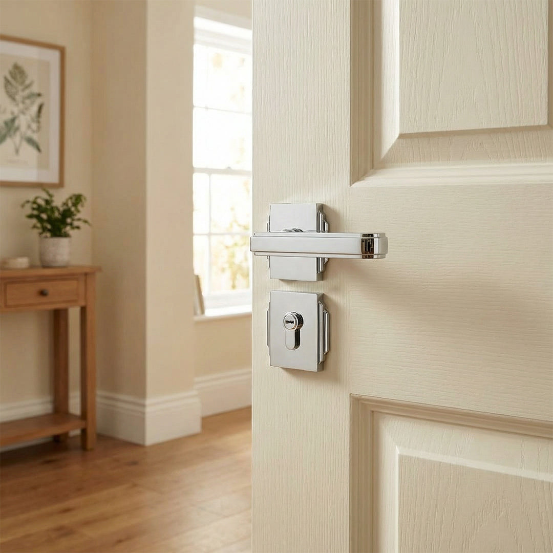 Silver Luxury Internal Door Lock 06 - Casen Doors