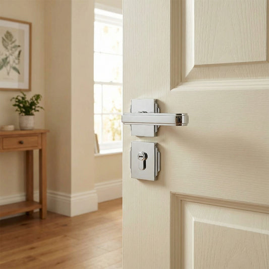 Silver Luxury Internal Door Lock 06 - Casen Doors