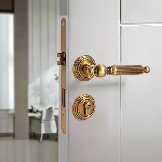 Luxury Antique Brass Internal Door Lock 12 - Casen Doors